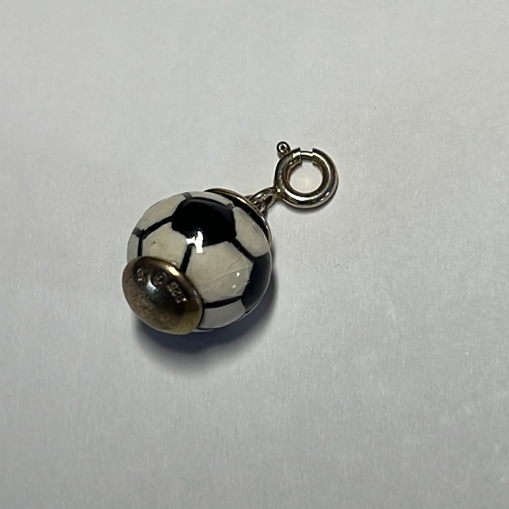 Sterling & enamel soccer ball charm